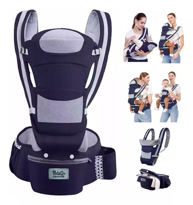 BabyEasy - Portabebe - Canguro - con asiento de cadera ergonomico 6 en 1