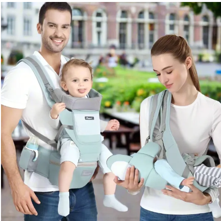 BabyEasy - Portabebe - Canguro - con asiento de cadera ergonomico 6 en 1