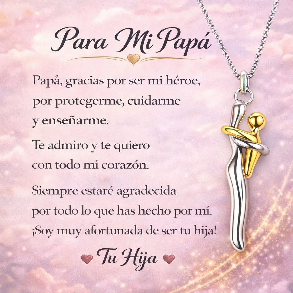 Collar Abrazo Eterno Madre e Hij@ + Caja Regalo de Lujo + Dedicatoria - El Detalle Perfecto Para Emocionar a Mamá