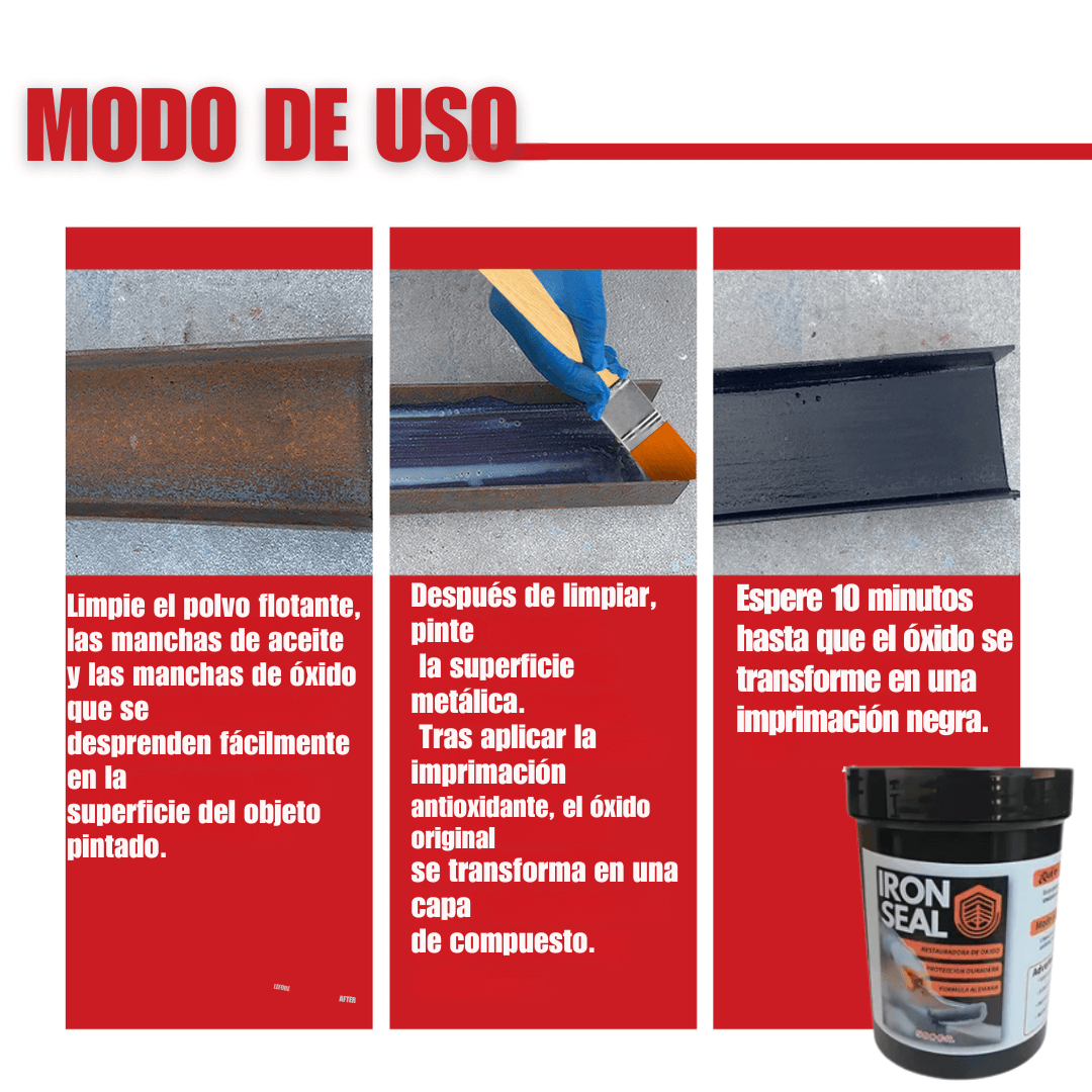 IRON SEAL® - ✨Pack x2 Unidades✨ - Elimina y Previene el Óxido con Tecnología Alemana (500 Grs/Unidad)