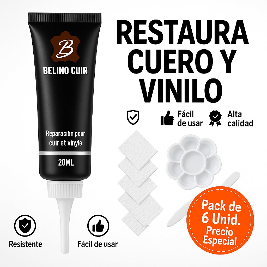 BELINO CUIR - SIX PACK - KIT RESTAURADOR DE CUEROS