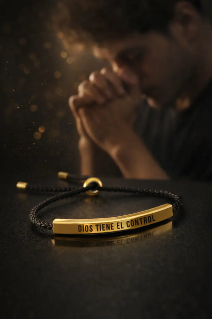 Pulsera “Dios Tiene el Control” — Un recordatorio diario de fe, elegante y resistente