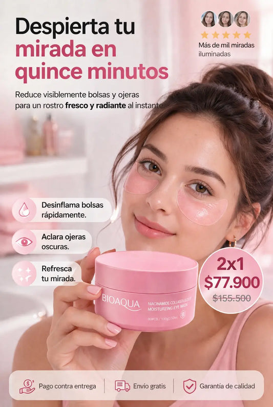 2x1 Bioaqua Parches de Colágeno: Despierta tu Mirada y Dile Adiós a la Apariencia de Cansancio en Minutos