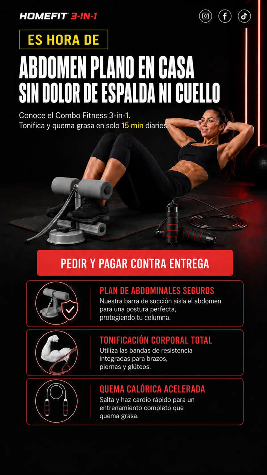 COMBO EJERCITADOR 3 en 1 DE ABDOMEN CON BANDA + LAZO
