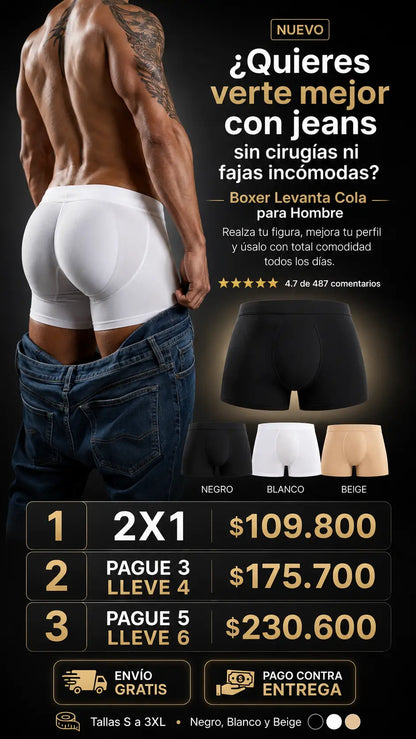 2X1 Boxer Moldeador para Hombre — ¡Luce más firme desde el primer uso!