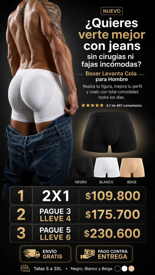 2X1 Boxer Moldeador para Hombre — ¡Luce más firme desde el primer uso!