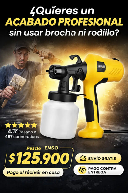 Pistola Pulverizadora de Pintura 400 Watts: acabado parejo sin brocha ni rodillo (más rápido y con menos desgaste)