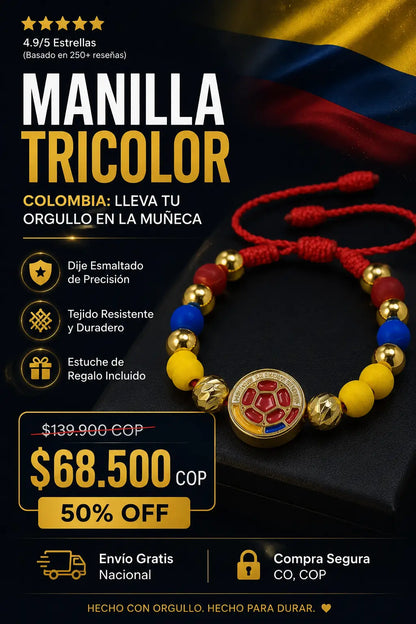 Manilla Tricolor Colombia: lleva tu orgullo en la muñeca
