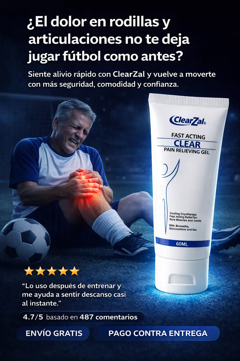 ClearZal™ Fast Acting Clear 60ML – Gel Refrescante de Acción Rápida para Músculos y Articulaciones