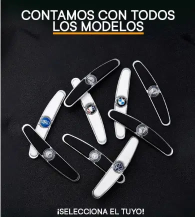 Top X® - Protector de Puertas Tipo Cuero con Logo - Set de 4 Protectores