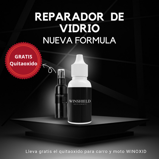 WINSHIELD - NANORESINA REPARADORA DE CRISTALES 10 ml + Antioxido de 30 ml de 🎁Regalo🎁- Adios Fisuras de tus Vidrios y Ahorra 💰Dinero💰