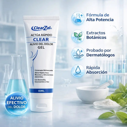 ClearZal™ Fast Acting Clear 60ML – Gel Refrescante de Acción Rápida para Músculos y Articulaciones