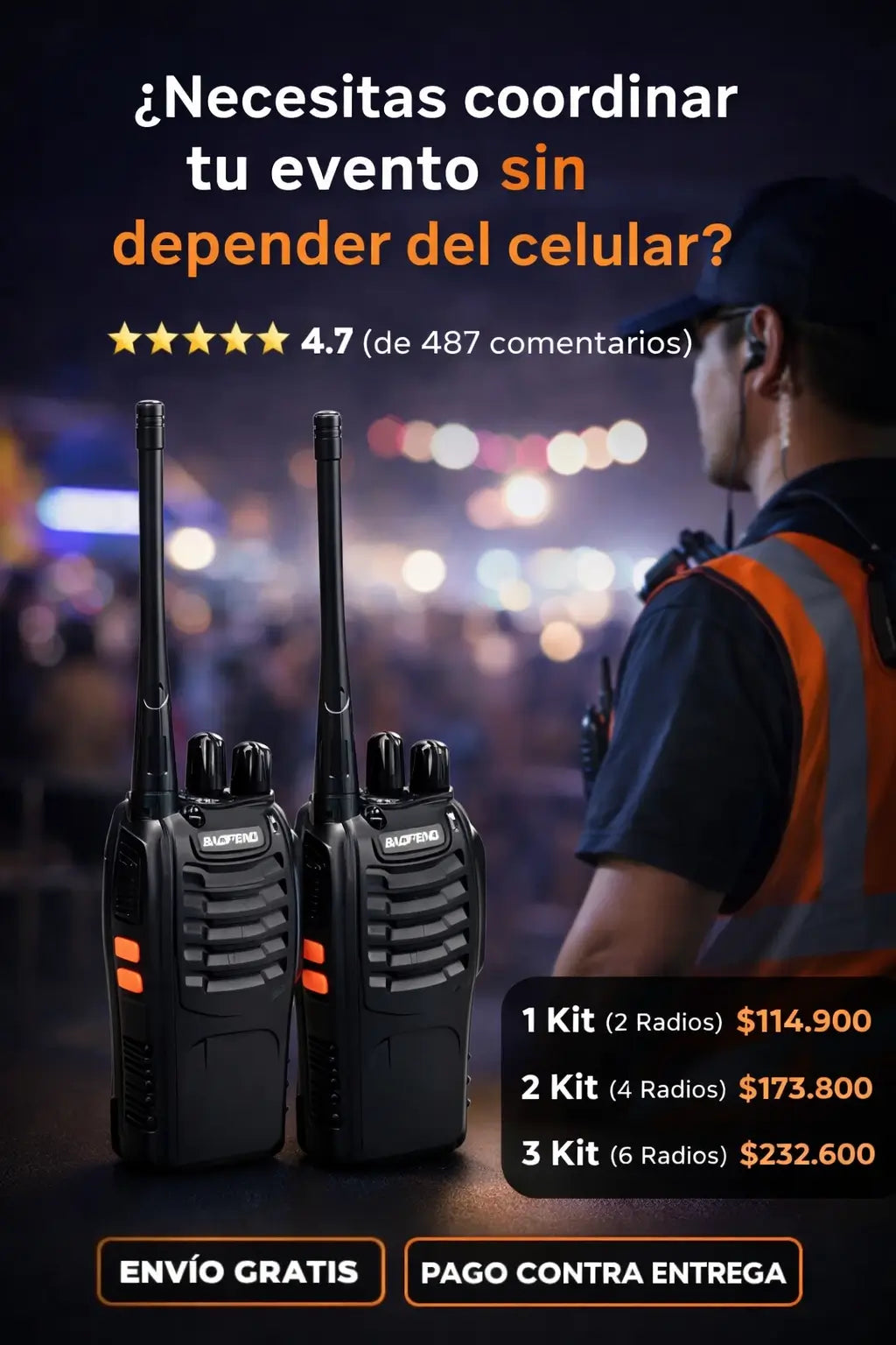 Radio Walkie Talkie Baofeng Bf-888s Uhf - Comunicación inmediata para coordinar equipos sin depender del celular