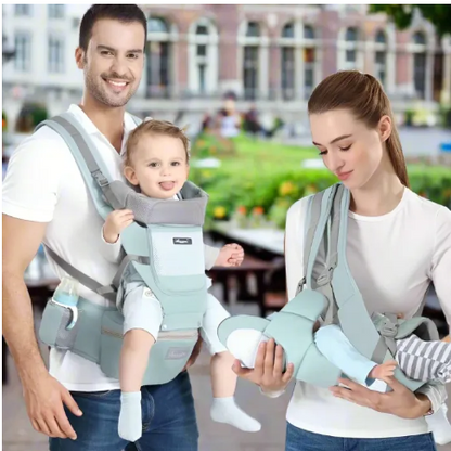 BabyEasy - Portabebe - Canguro - con asiento de cadera ergonomico 6 en 1