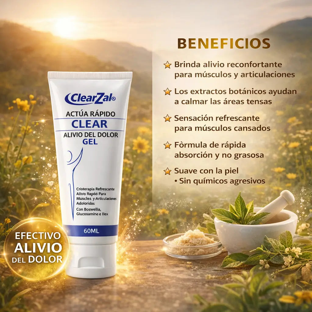 ClearZal™ Fast Acting Clear 60ML – Gel Refrescante de Acción Rápida para Músculos y Articulaciones
