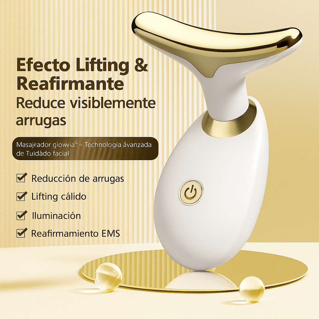 Masajeador Facial Glowvia® ✨ Reafirma tu piel en casa con luz LED 3‑en‑1