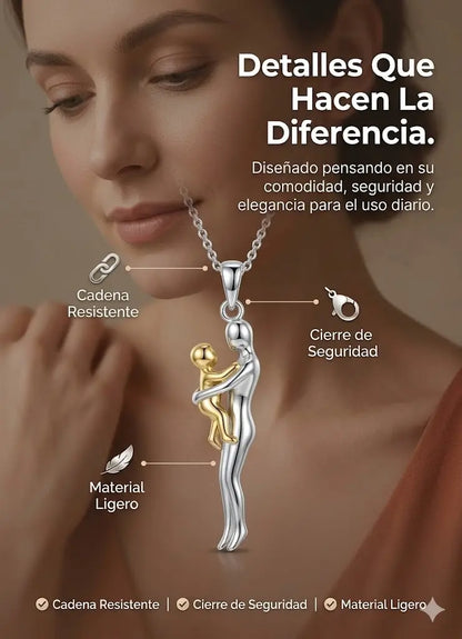 Collar Abrazo Eterno Madre e Hij@ + Caja Regalo de Lujo + Dedicatoria - El Detalle Perfecto Para Emocionar a Mamá