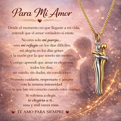 Collar Abrazo Eterno Madre e Hij@ + Caja Regalo de Lujo + Dedicatoria - El Detalle Perfecto Para Emocionar a Mamá