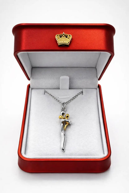 Collar Abrazo Eterno Madre e Hij@ + Caja Regalo de Lujo + Dedicatoria - El Detalle Perfecto Para Emocionar a Mamá
