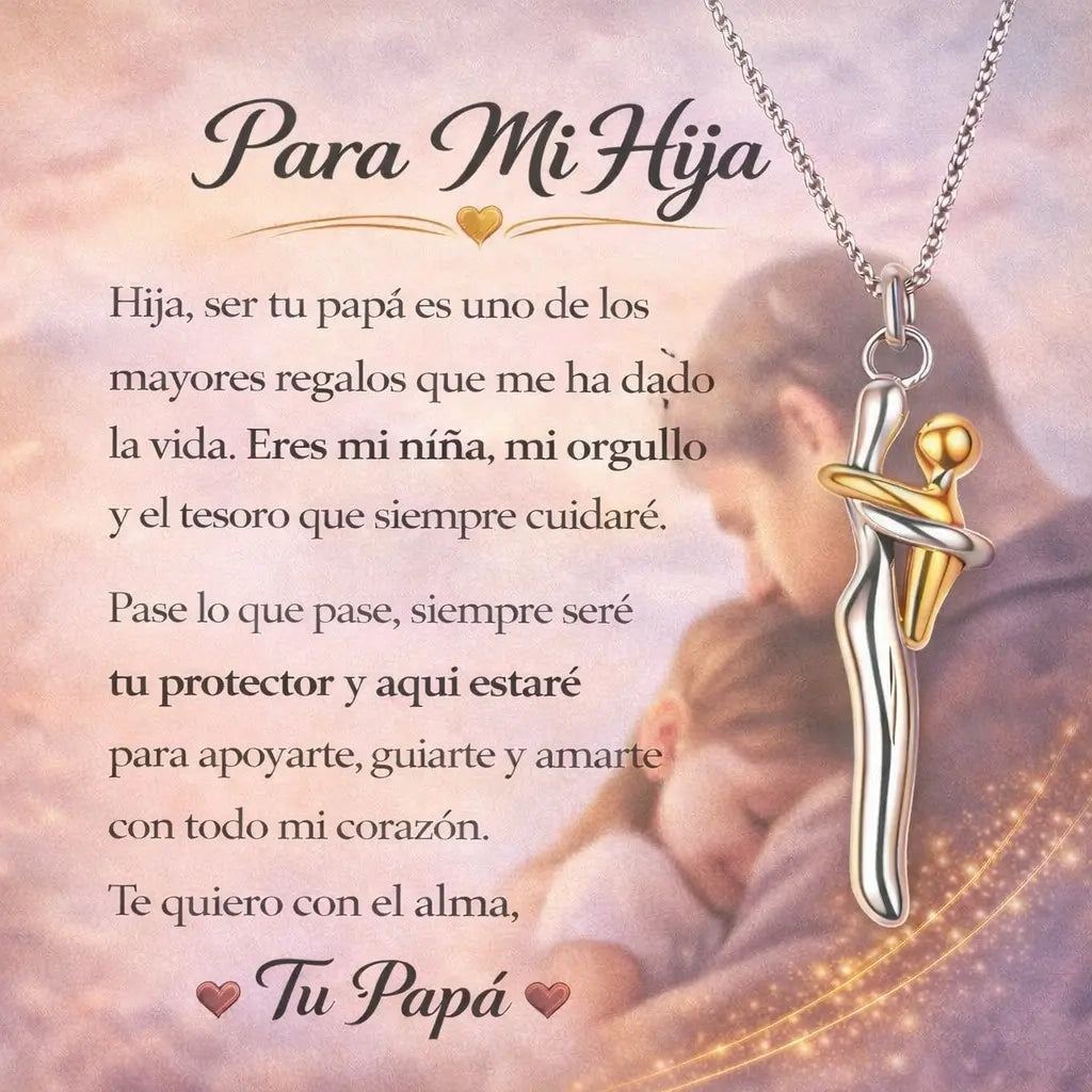 Collar Abrazo Eterno Madre e Hij@ + Caja Regalo de Lujo + Dedicatoria - El Detalle Perfecto Para Emocionar a Mamá