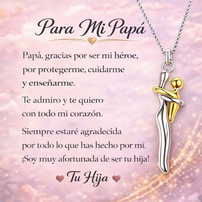 Collar Abrazo Eterno Madre e Hij@ + Caja Regalo de Lujo + Dedicatoria - El Detalle Perfecto Para Emocionar a Mamá