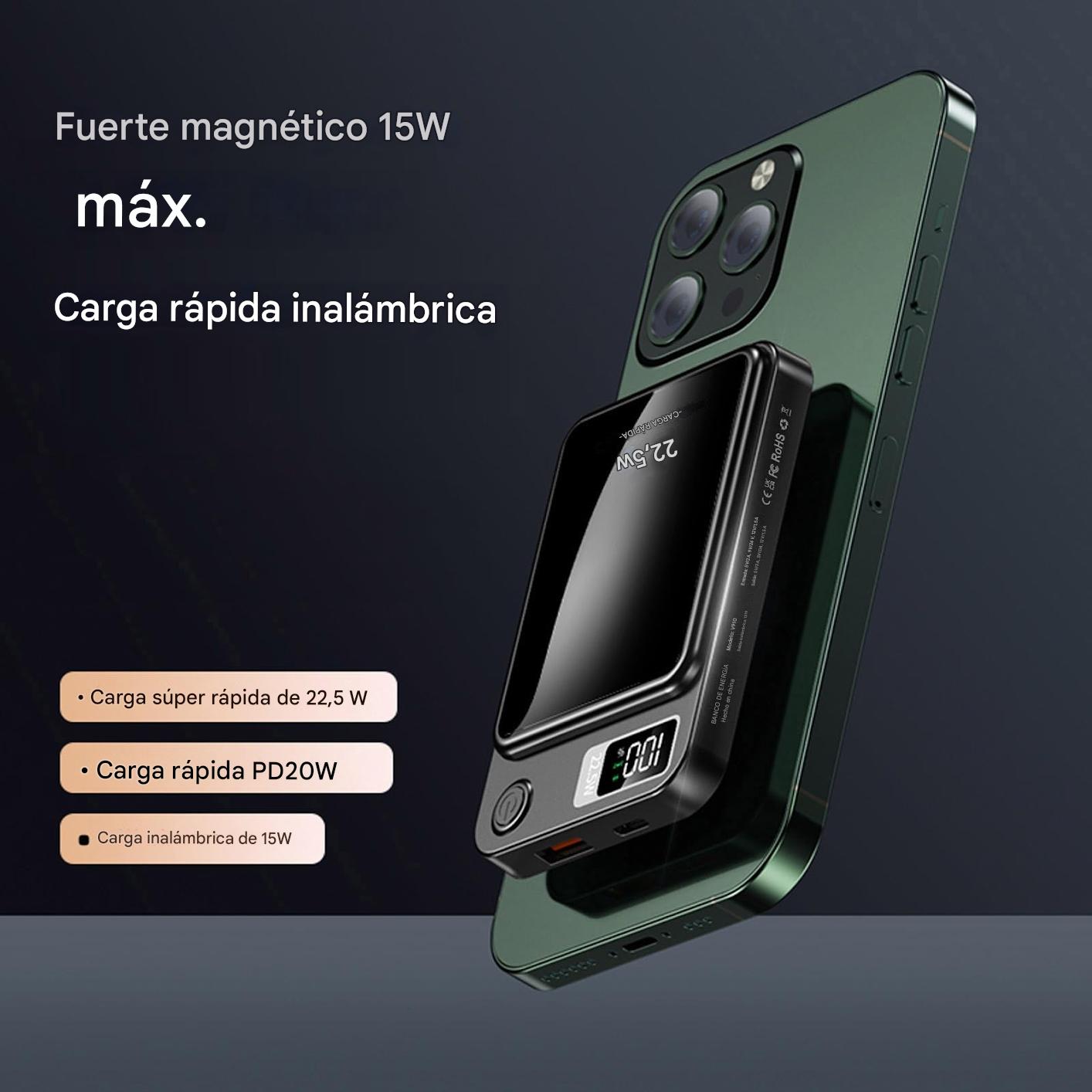 POWER BANK MAGNETICO CON PANTALLA + HOLDER 360° OBSEQUIO