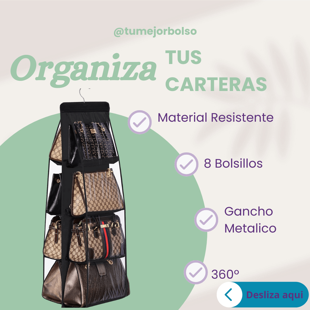 BagEight - Organizador de Bolsos Colgante de 8 Puestos.