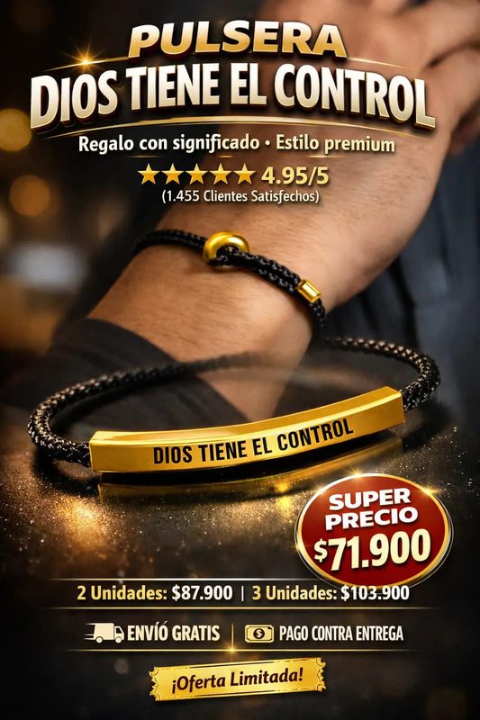 Pulsera “Dios Tiene el Control” — Un recordatorio diario de fe, elegante y resistente
