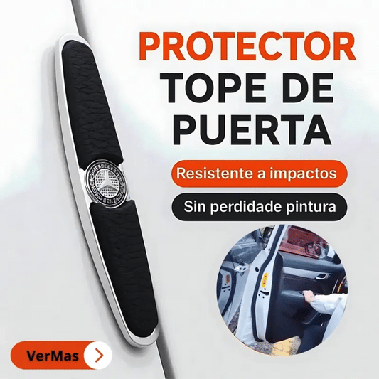 Top X® - Protector de Puertas Tipo Cuero con Logo - Set de 4 Protectores