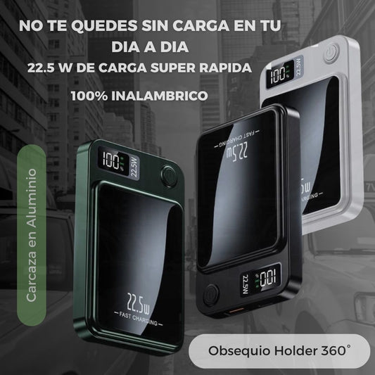 POWER BANK MAGNETICO CON PANTALLA + HOLDER 360° OBSEQUIO