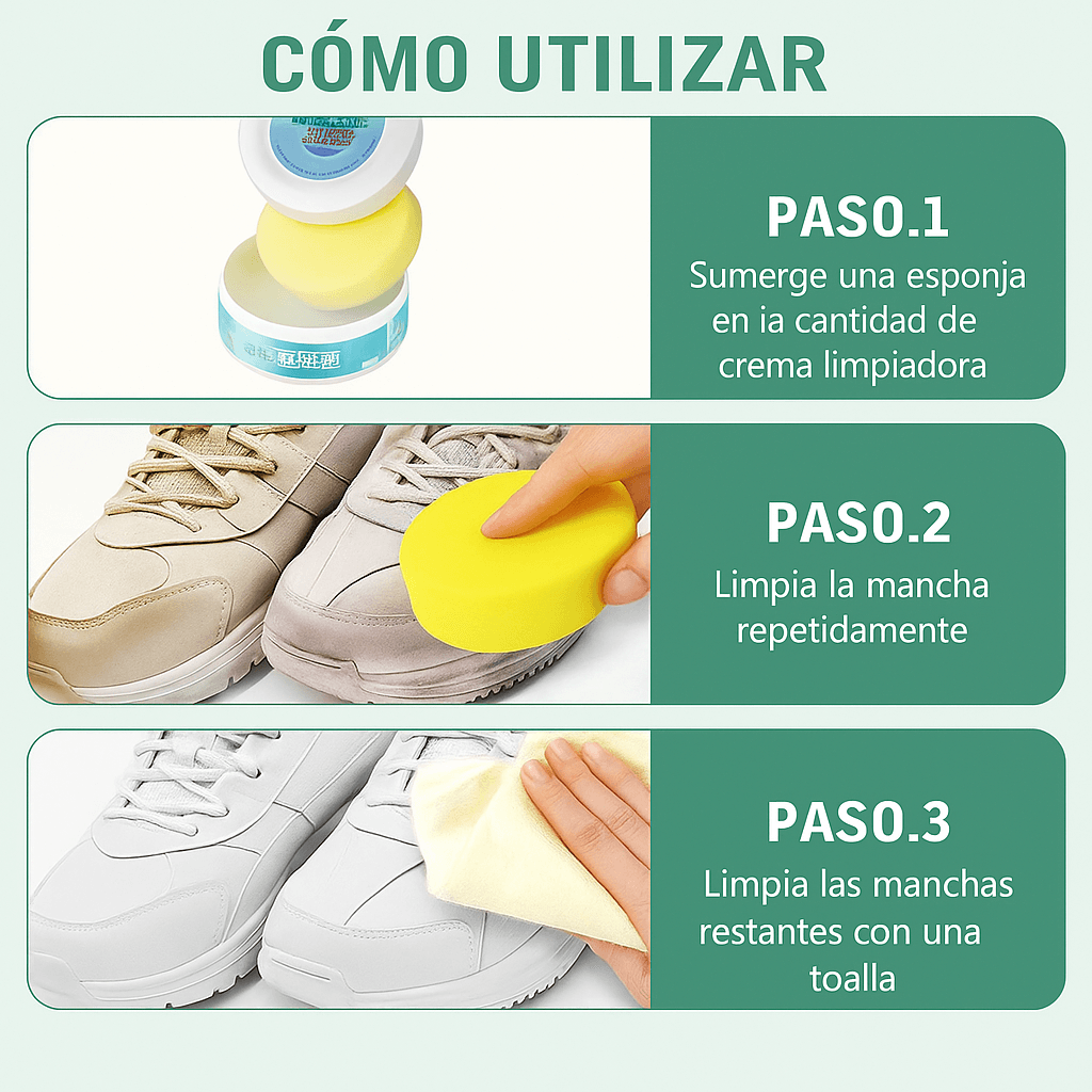 👟 FoamyShoes 👟 - Crema Limpiadora Para Calzado - ¡Tus zapatos como nuevos en segundos, sin esfuerzo!