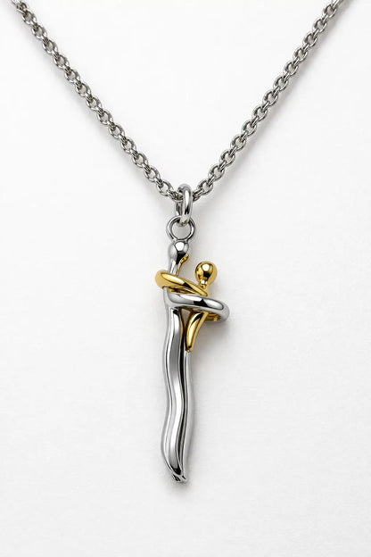 Collar Abrazo Eterno Madre e Hij@ + Caja Regalo de Lujo + Dedicatoria - El Detalle Perfecto Para Emocionar a Mamá