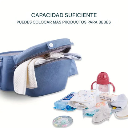 BabyEasy - Portabebe - Canguro - con asiento de cadera ergonomico 6 en 1