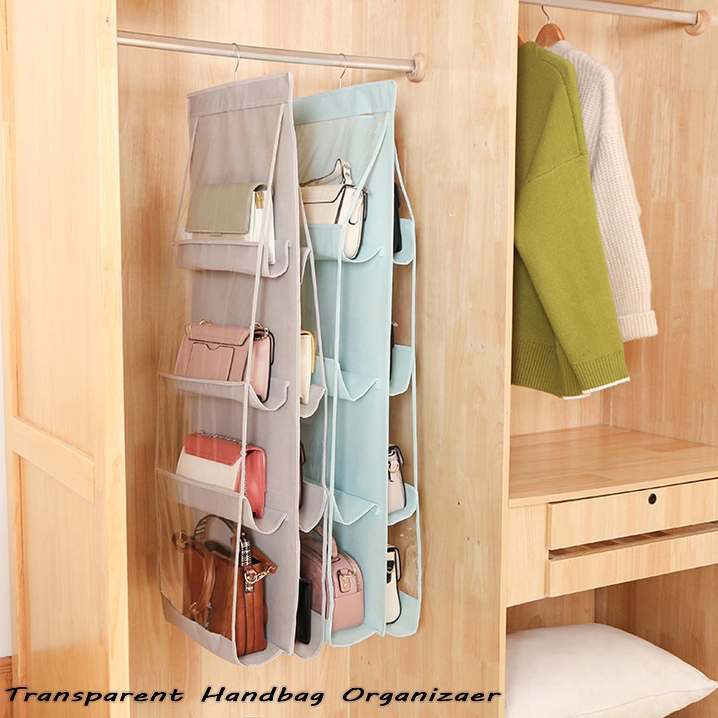 BagEight - Organizador de Bolsos Colgante de 8 Puestos.
