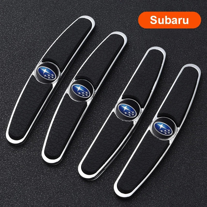 Top X® - Protector de Puertas Tipo Cuero con Logo - Set de 4 Protectores