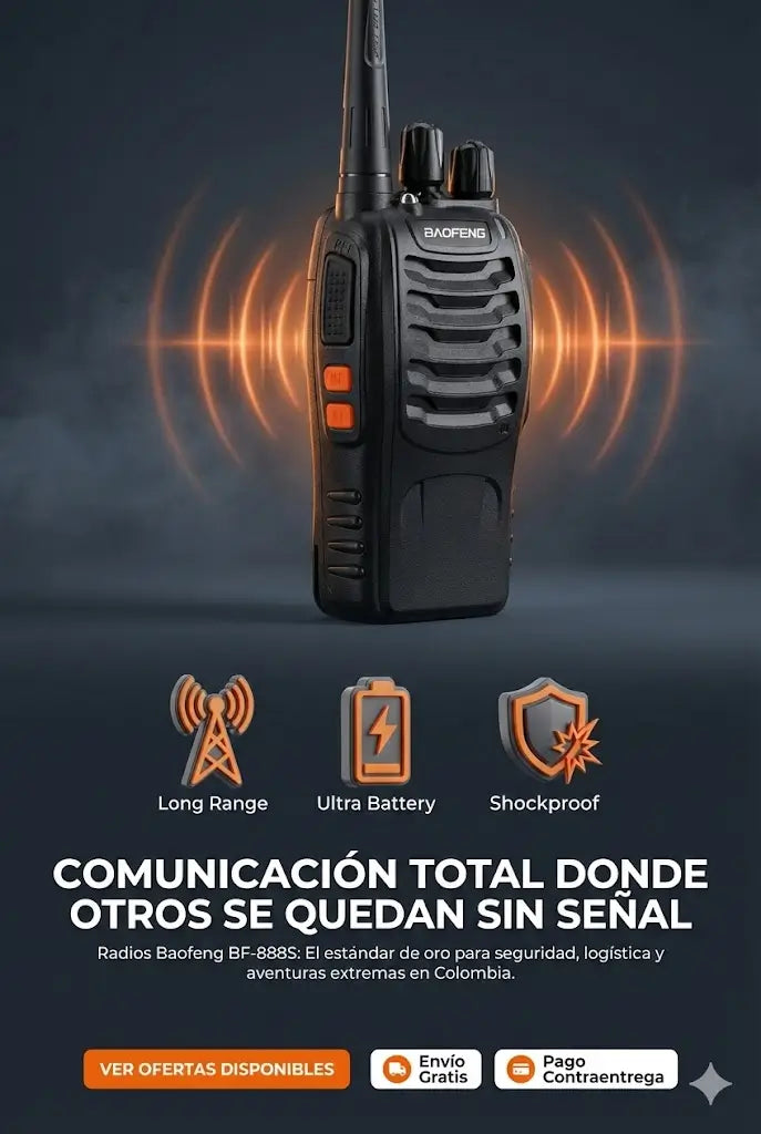 Radio Walkie Talkie Baofeng Bf-888s Uhf - Comunicación inmediata para coordinar equipos sin depender del celular