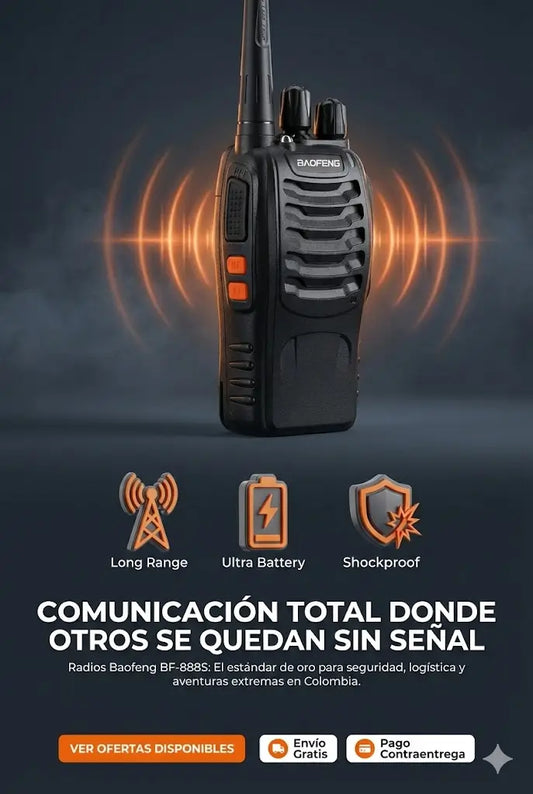 Radio Walkie Talkie Baofeng Bf-888s Uhf - Comunicación inmediata para coordinar equipos sin depender del celular